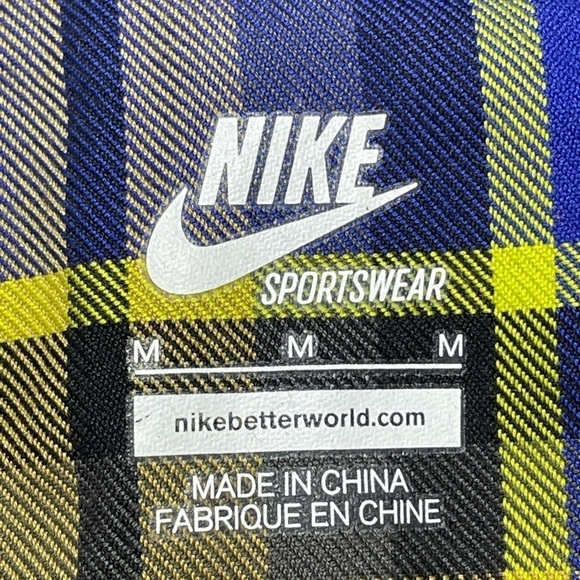 Nike Sportswear Hoodie Womens Medium Black Plaid 1/4 Zip Long Sleeve Pockets - Picture 4 of 14